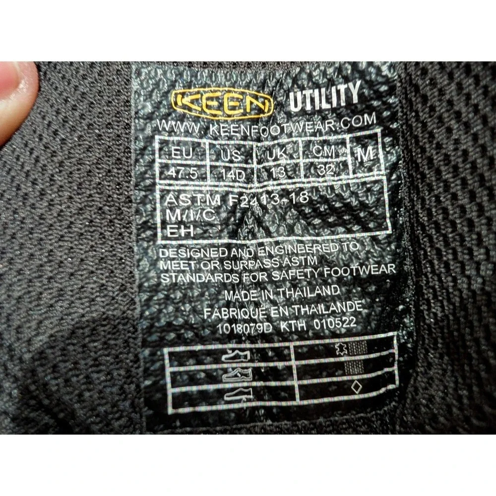 Keen‎ Utility Flint II Mid Waterproof Work Boots Mens 14D Grey Black 1018079D